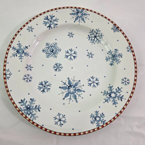 Sakura Debbie Mumm Snowflake 8” Stoneware Salad Luncheon Plates – Set of 4 - Picture 16 of 16